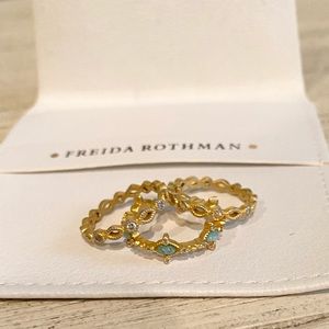 Freida Rothman 3 piece size 7.5 ring set